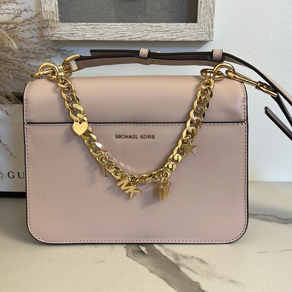 Michael Kors Blush Crossbody with Gold Charm Chain - Picture 13 of 16